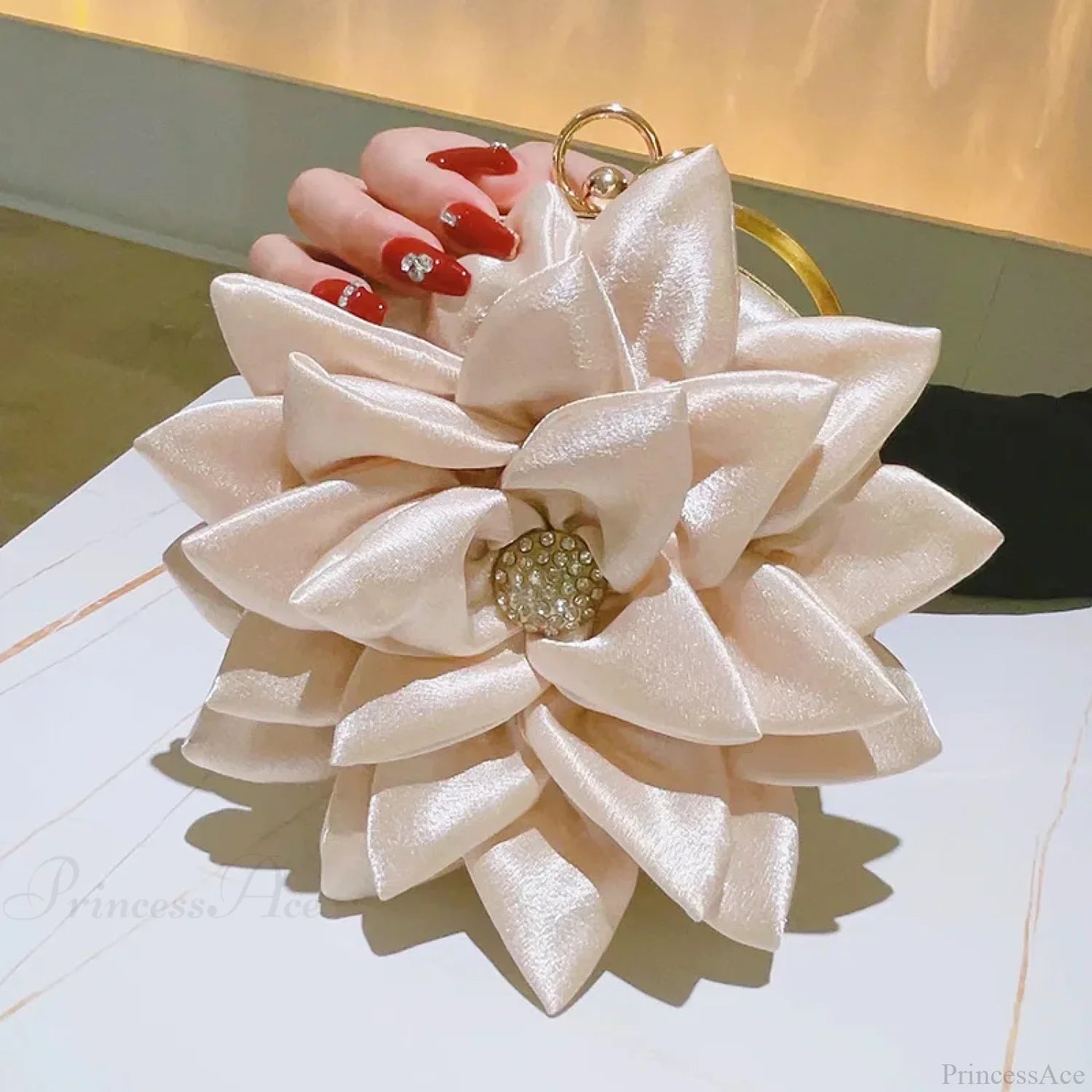 Floral Champagne Tote Wristlet Beige wristlet-250126