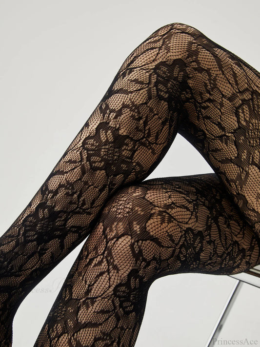Floral Charming Lace Tights Socks