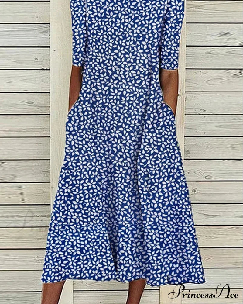 Floral Dress With Pockets Casual Dresses