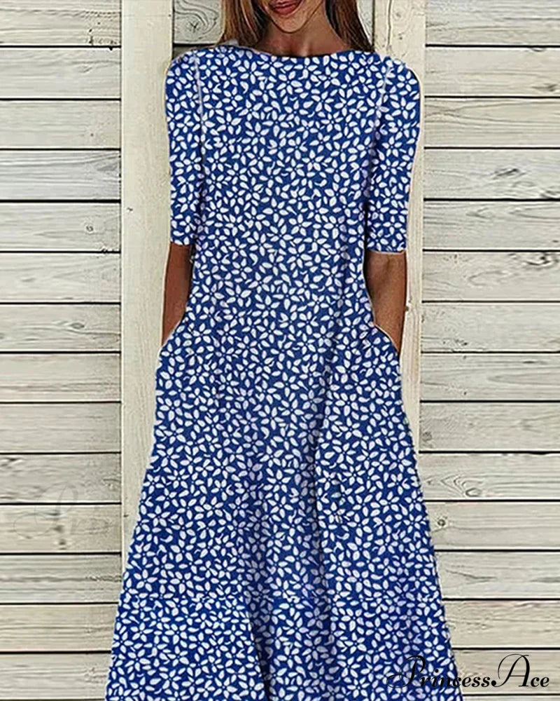 Floral Dress With Pockets Casual Dresses