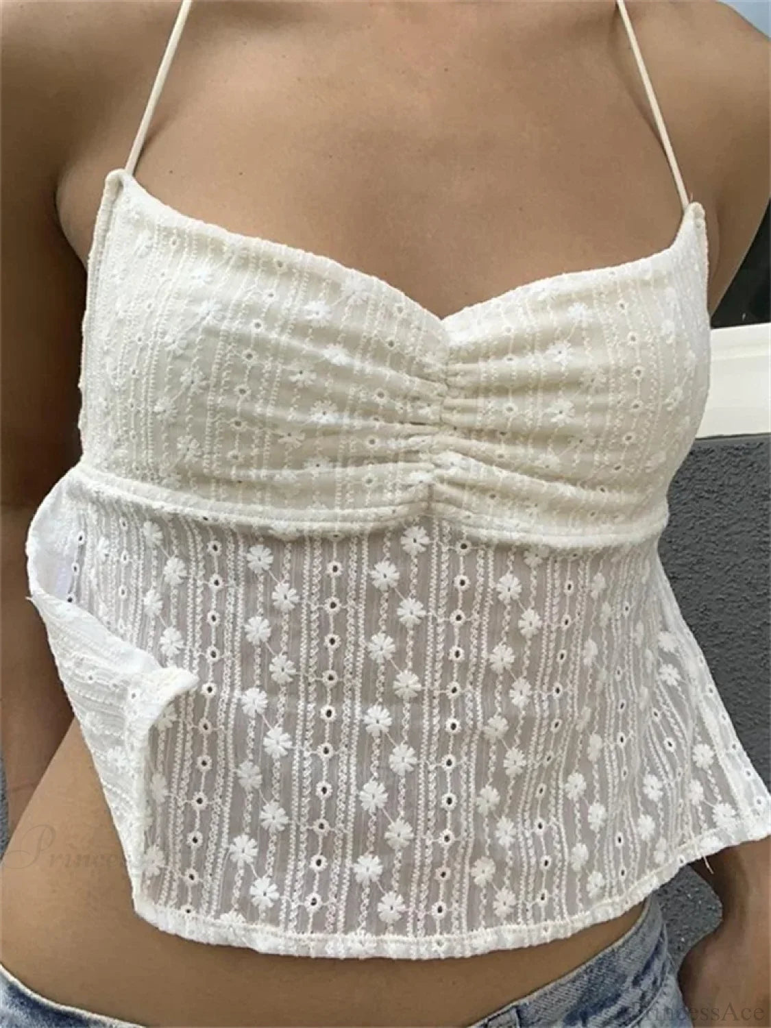 Floral Halter Backless Y2K Fairycore Crop Tank Top croptop-250126