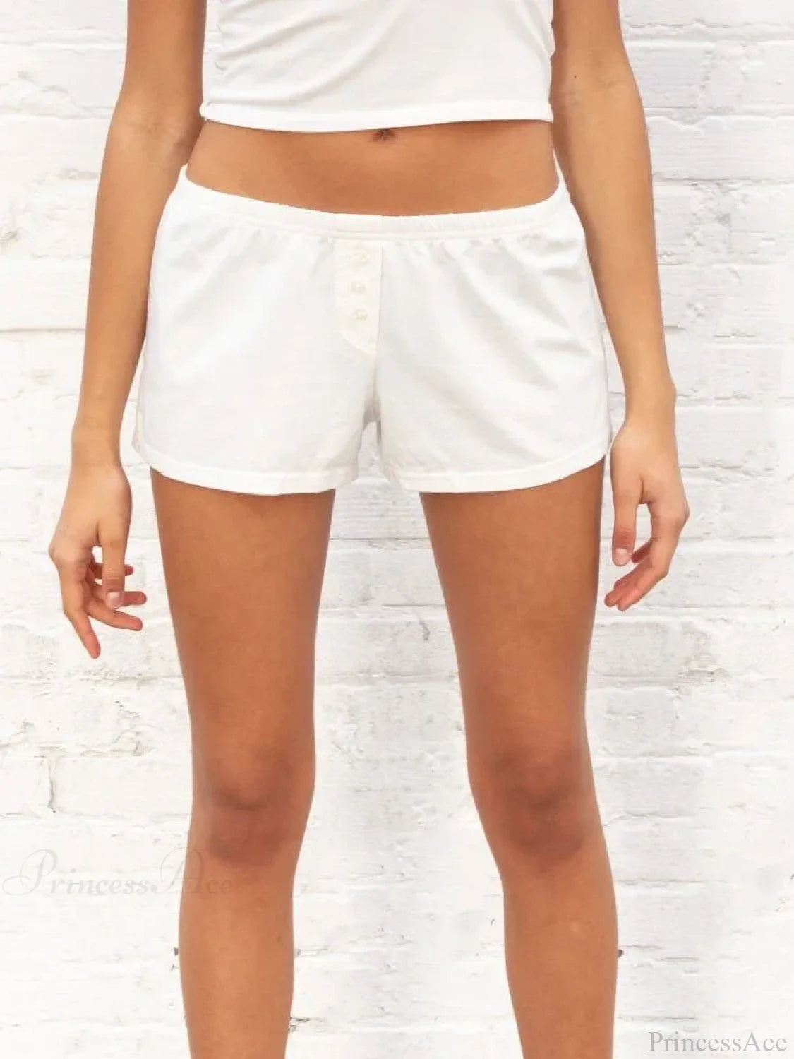 Floral Heart Striped Lounge Short white4 / S short-250223