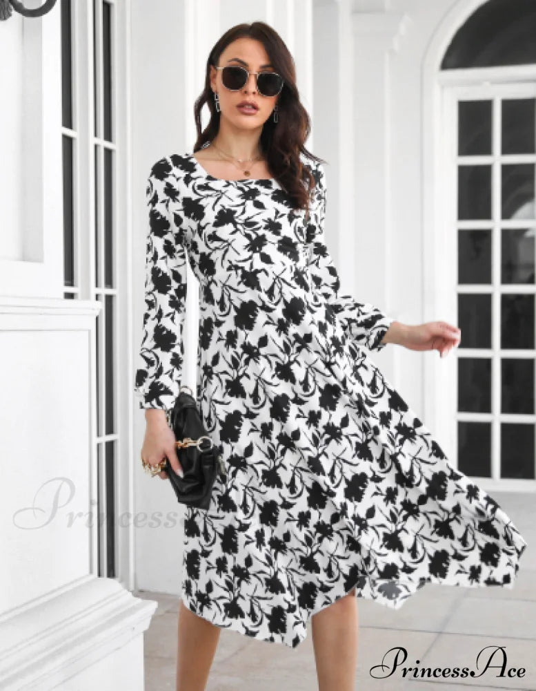 Floral Irregular Long Skirt