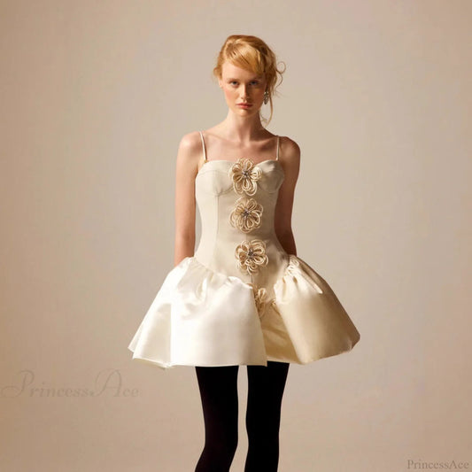 Floral Lace Bandage Prom Dress for Birthday Party white / XS promdress-250223