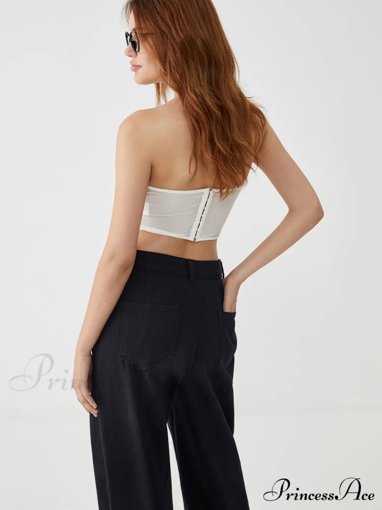 Floral Lace Graceful Strapless Corset Tank Tops & Camis