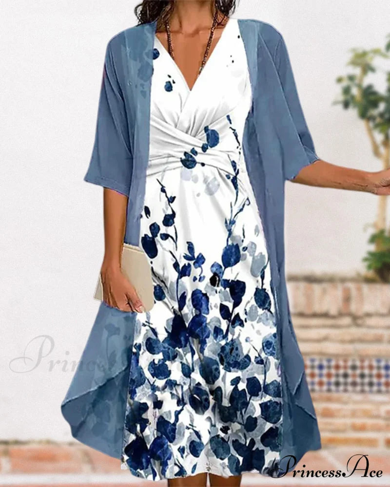 Floral Print Dress Set Two-Piece Sets