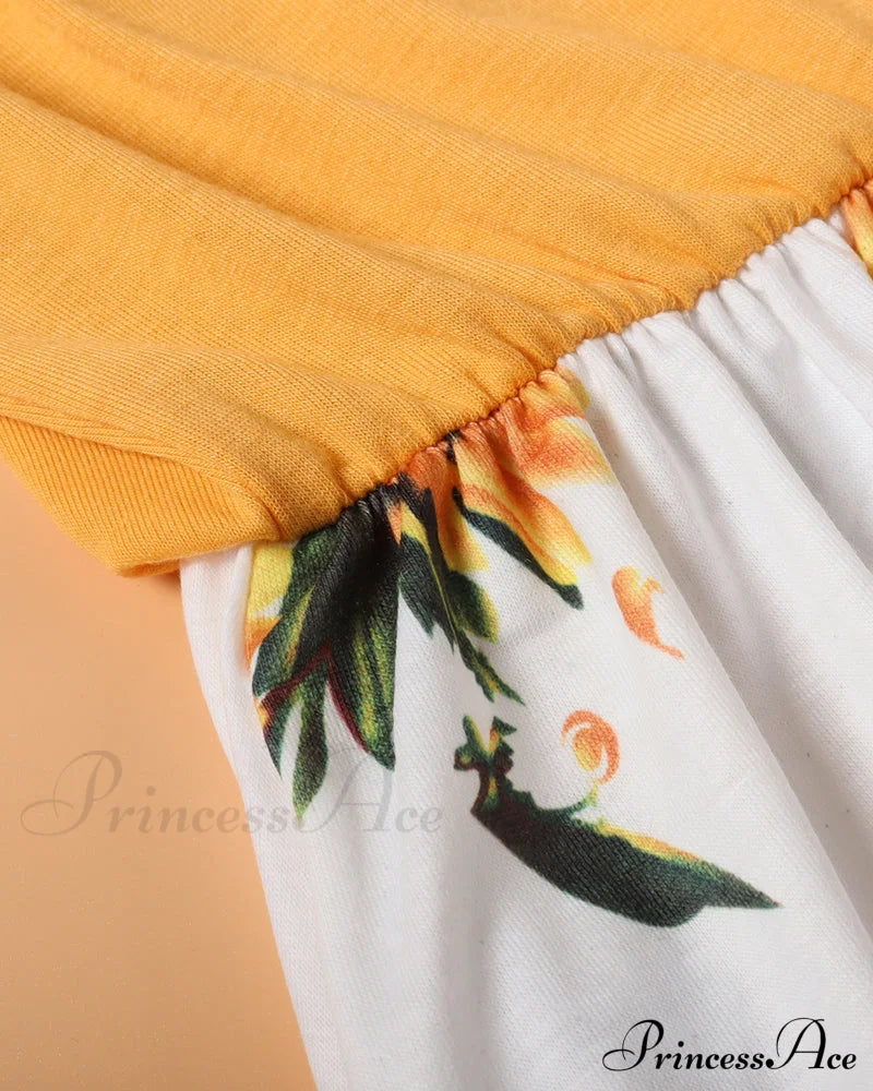 Floral Print Family Matching Outfits Casual Dresses