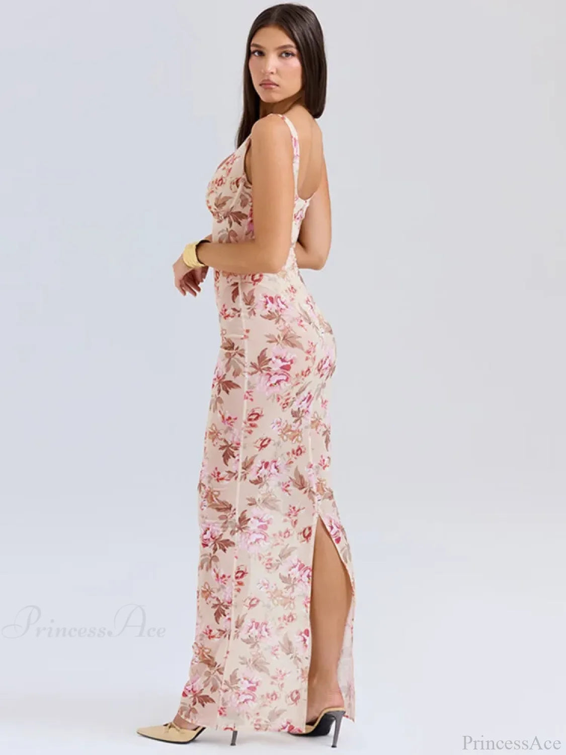 Floral Slim Bodycon Maxi Vacation Dress vacationdress-250223