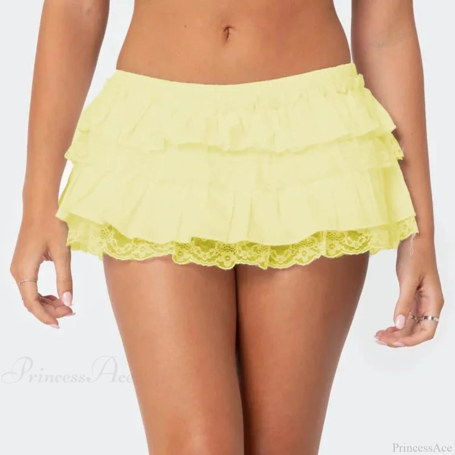 Flowy Ruffle Tiered Bloomer Skirt Yellow / S skirts-250223