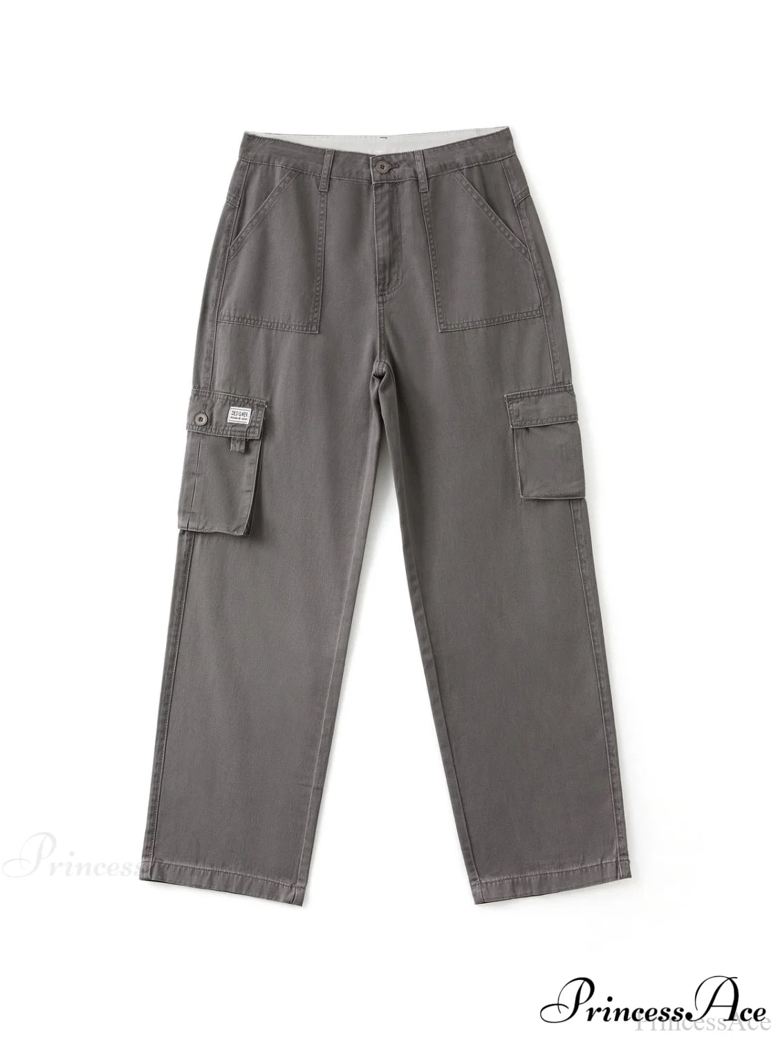 Fold Over Buckle Trendy Belt Denim Mini Skirt Straight Leg Pants