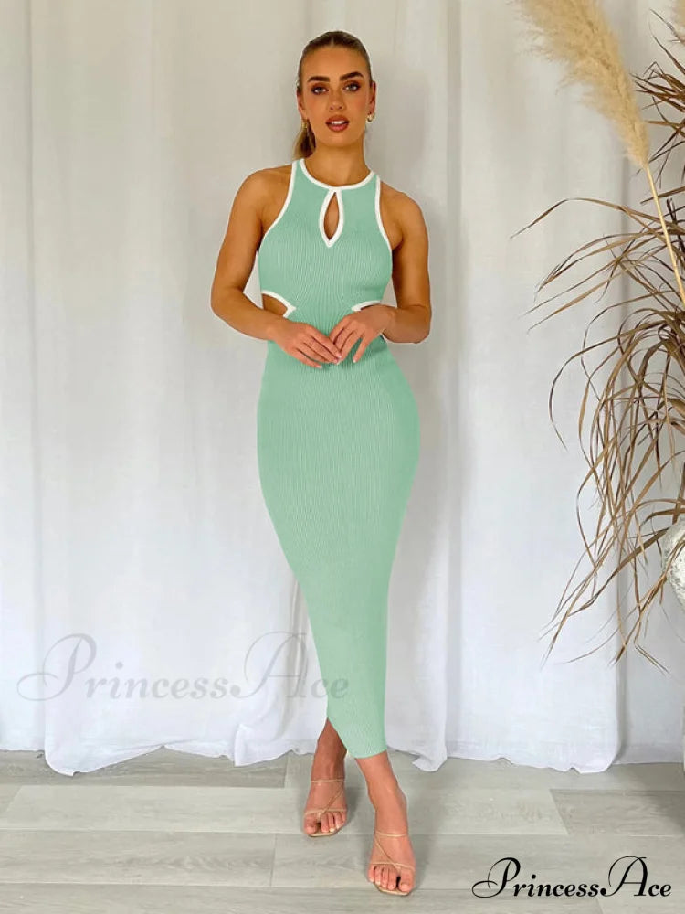 For Gown Figure-Hugging Cutouts Midi Women