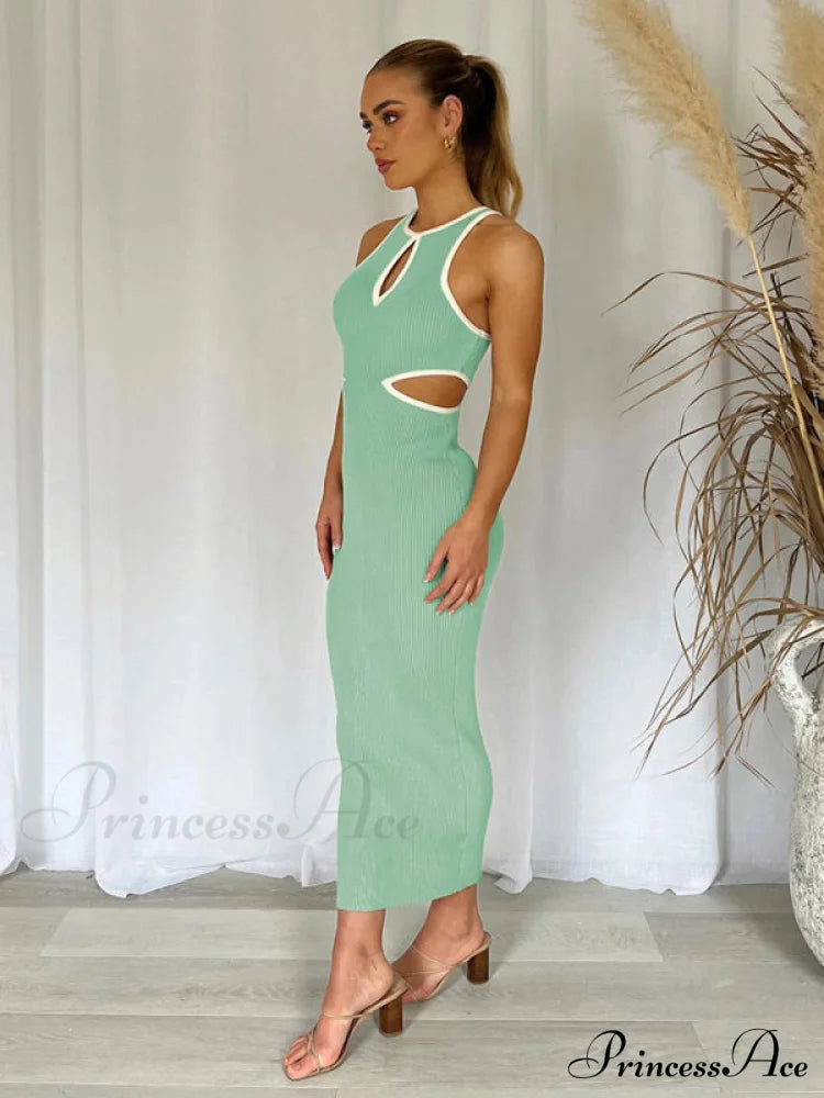 For Gown Figure-Hugging Cutouts Midi Women