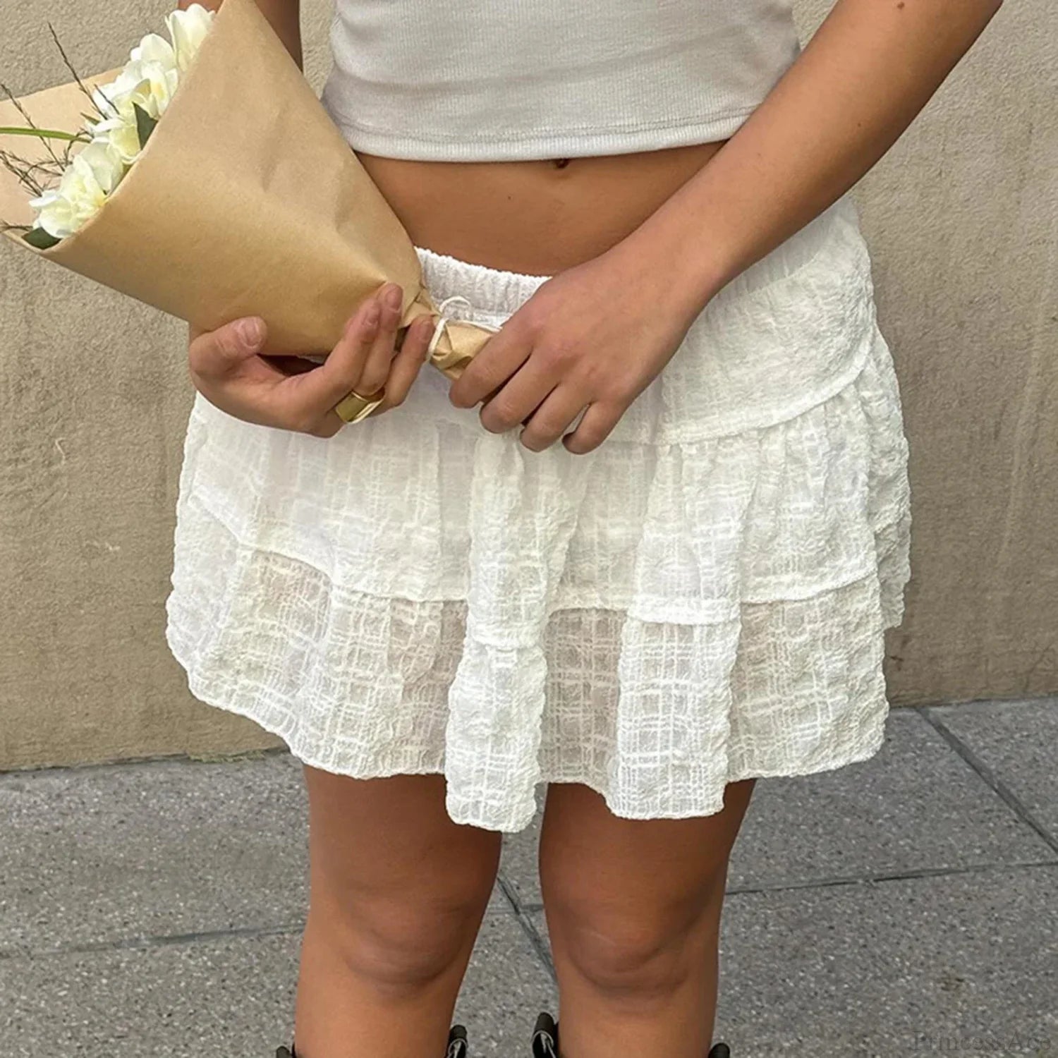 Frill Mini Skirt with Shorts Skirt skirts-250223
