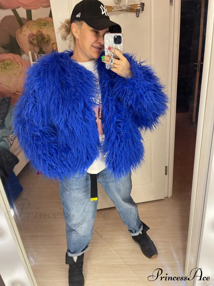 Fur Elegant Fringe Coat Coats-L