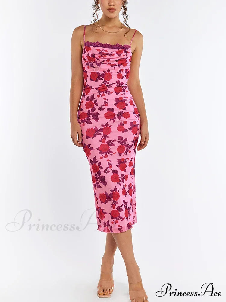 Gabi Elegant Midi Dress Print / Xs