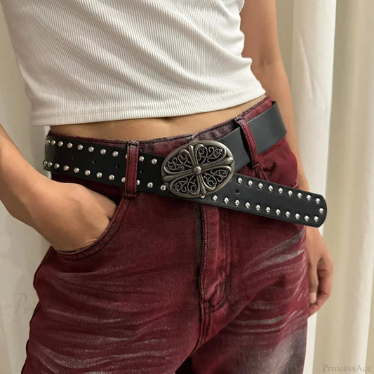 Genderless Gothic Cross Rivet Belt
