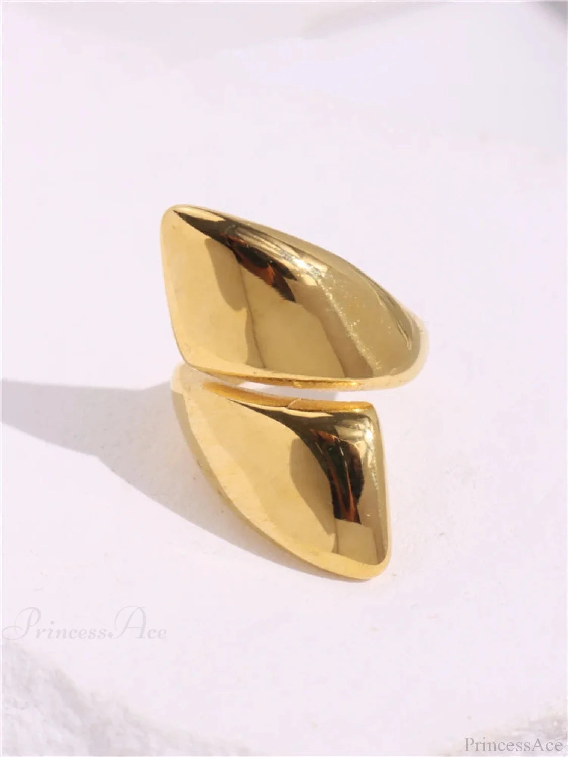 Geometric Gothic Titanium Strong Ring gold2