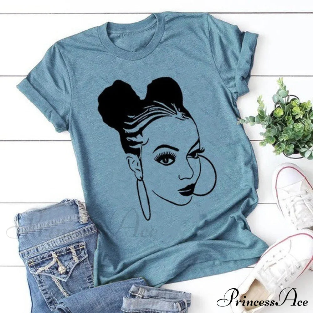 Girl Face Print T Shirt