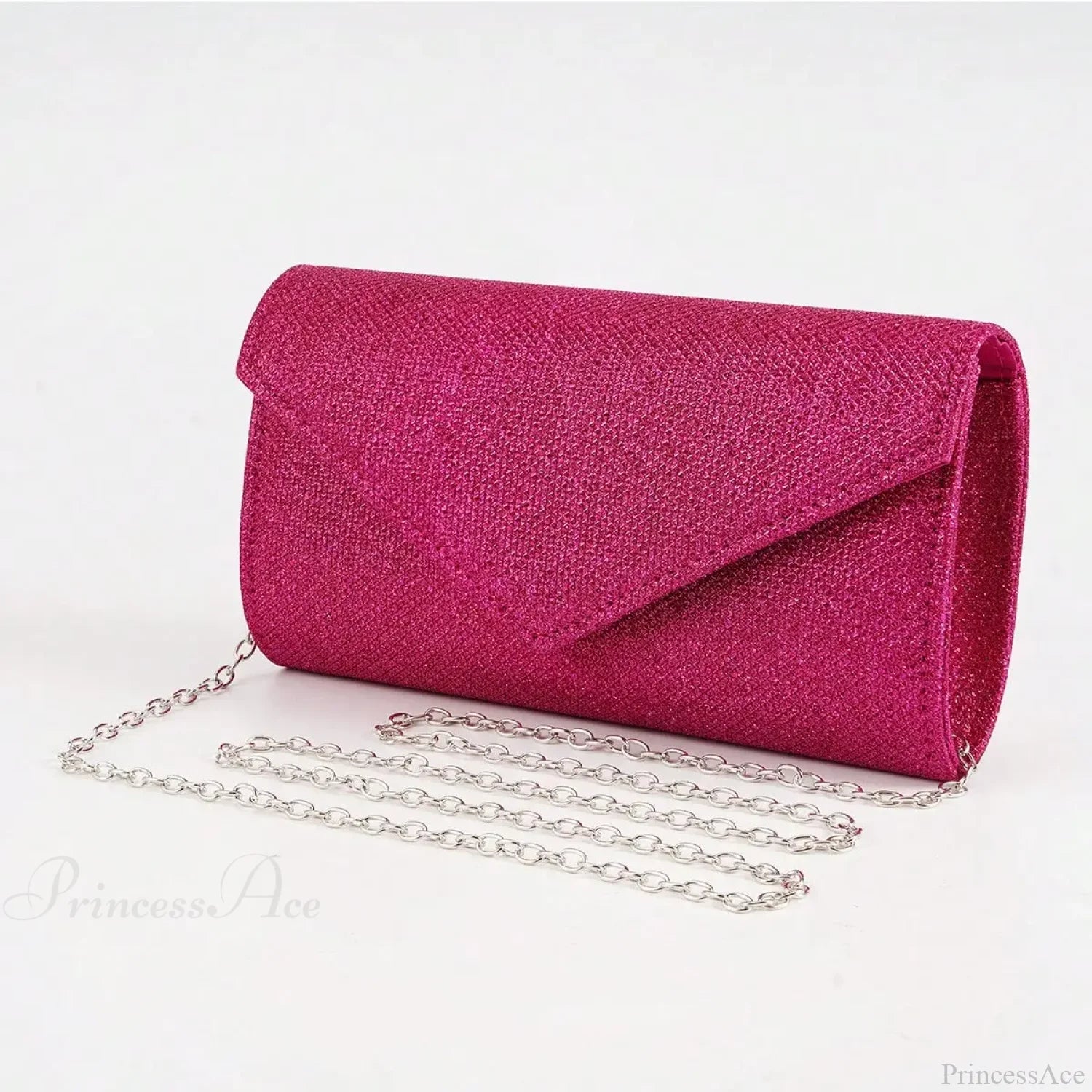 Glitter Envelope Evening Clutch Women’s Day Wedding Party Crossbody Bag Rose red clutchbag-250126