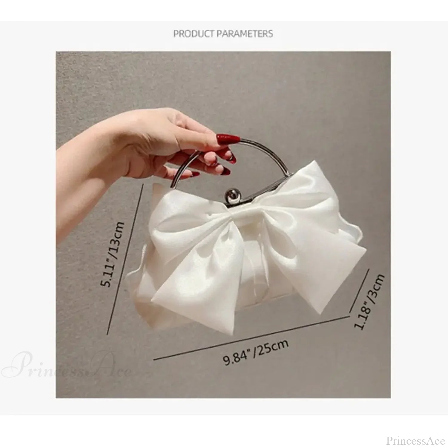 Gold Silk Bowknot Evening Bag Women Elegant Banquet Shoulder Handbag clutchbag-250126