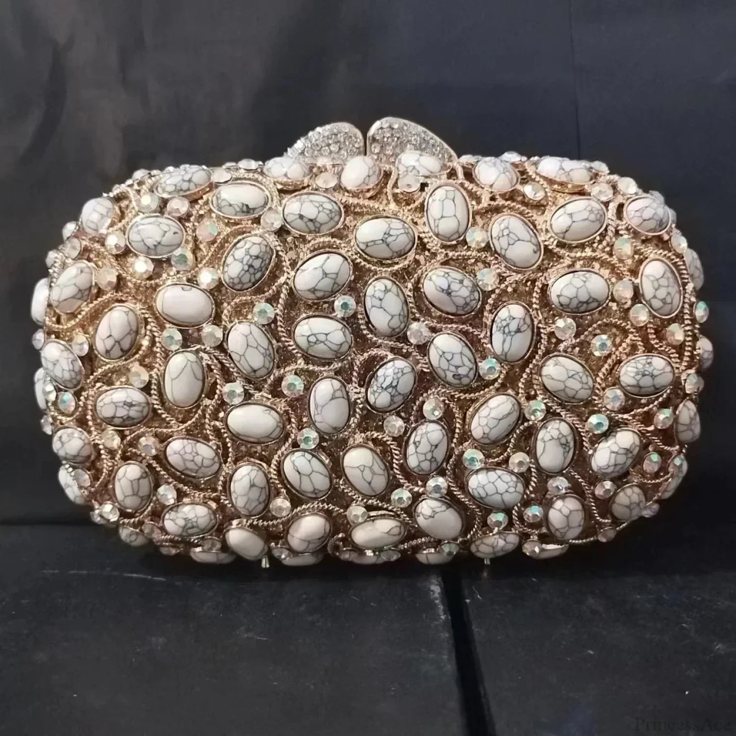 Gold/Silver Crystal Evening Clutch Wristlet wristlet-250126