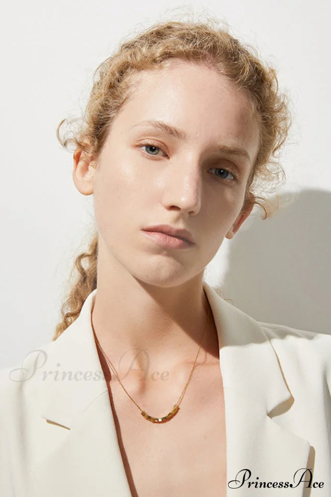 Gold Sugar Stylish Cube Necklace