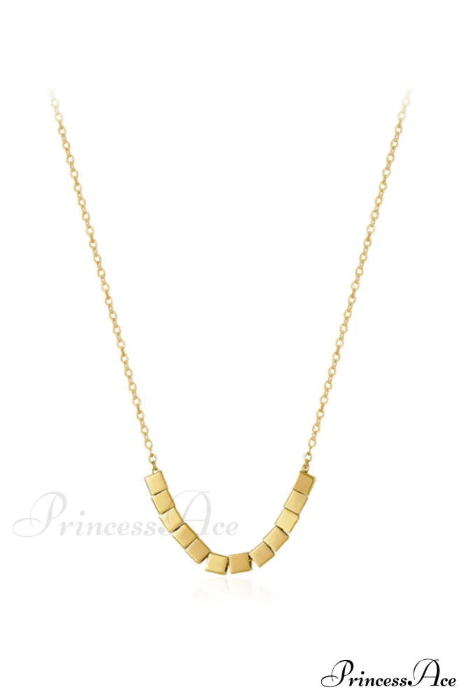 Gold Sugar Cube Necklace | Dress In Beauty