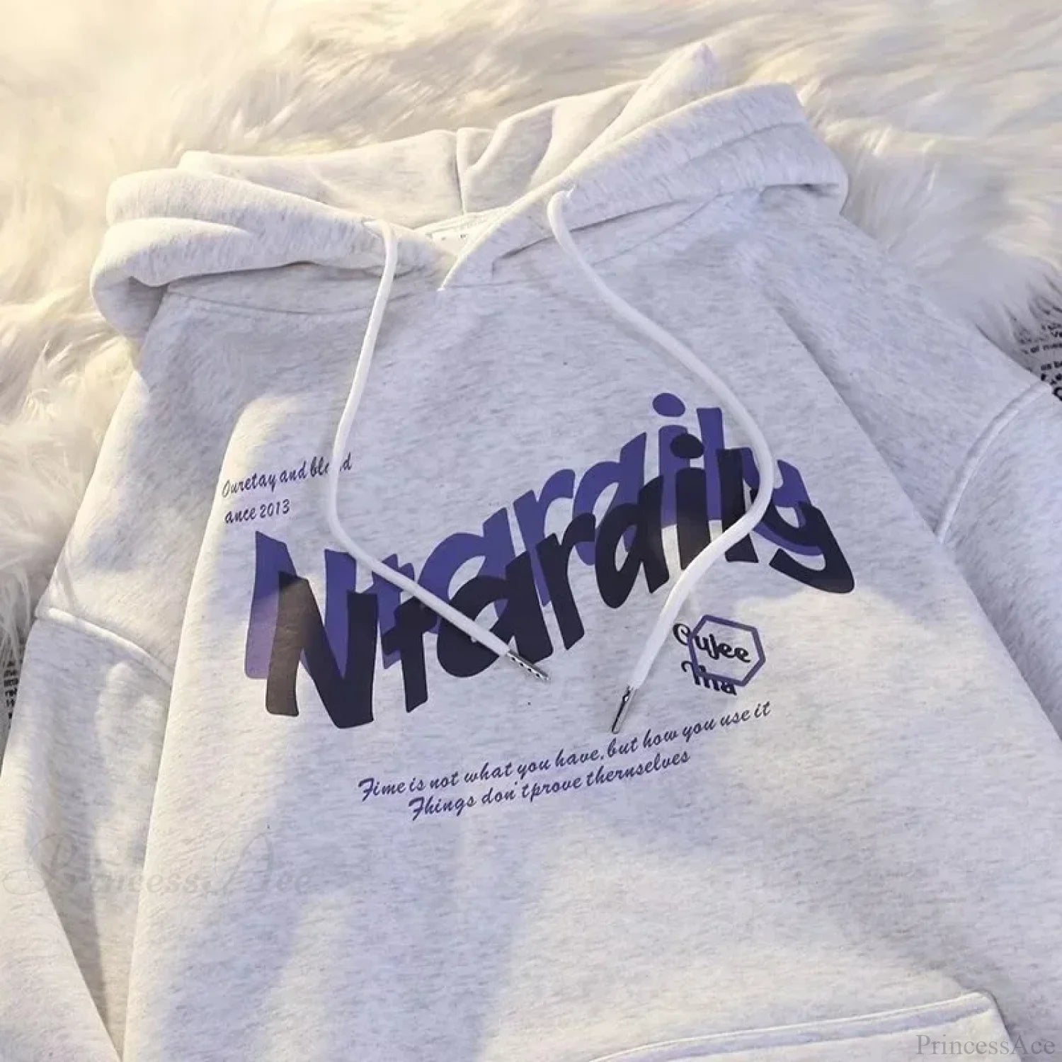 Goth Letter Print Casual Oversized Hoodie