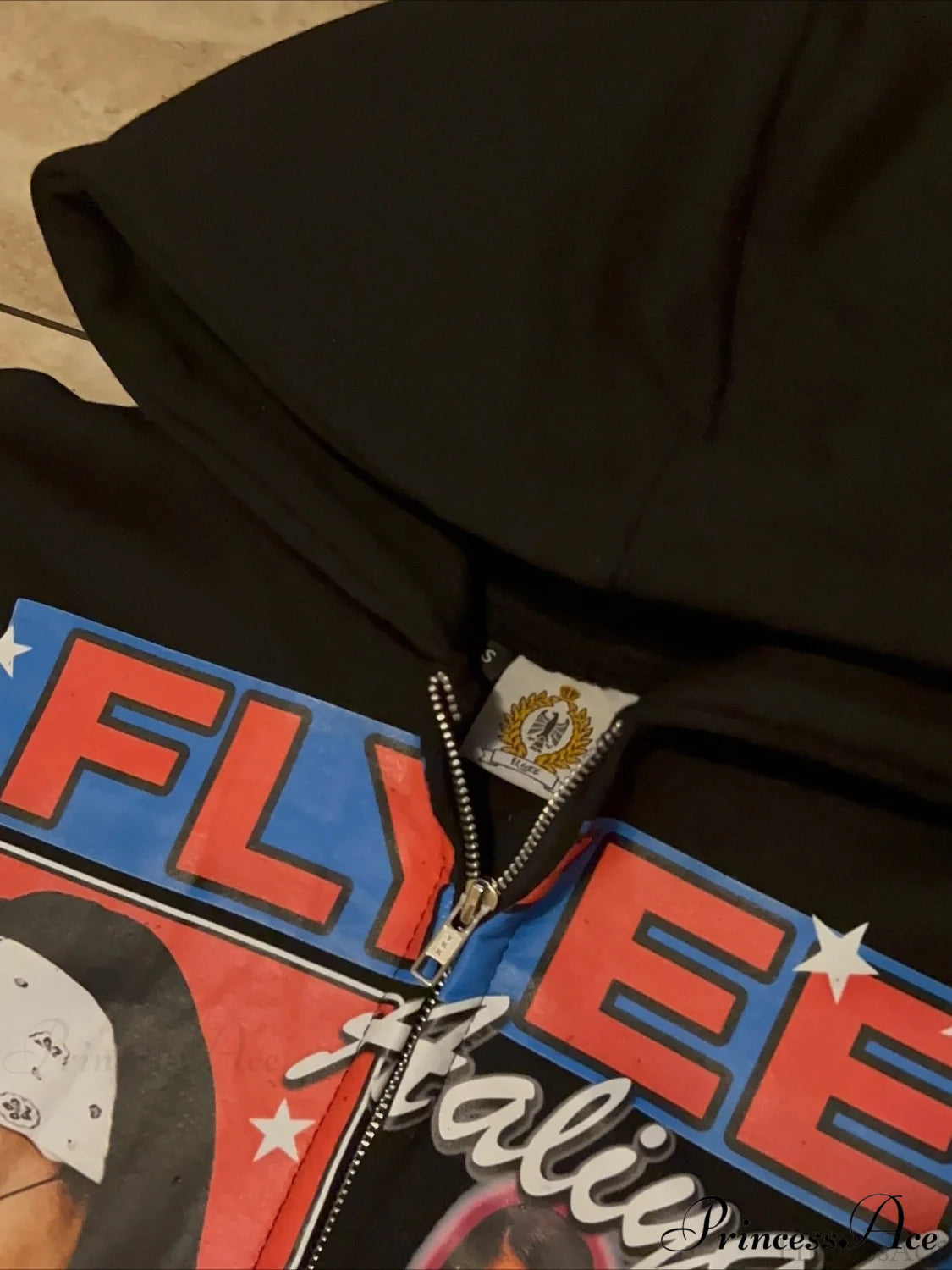 Goth Rock Character Print Loose Hoodie