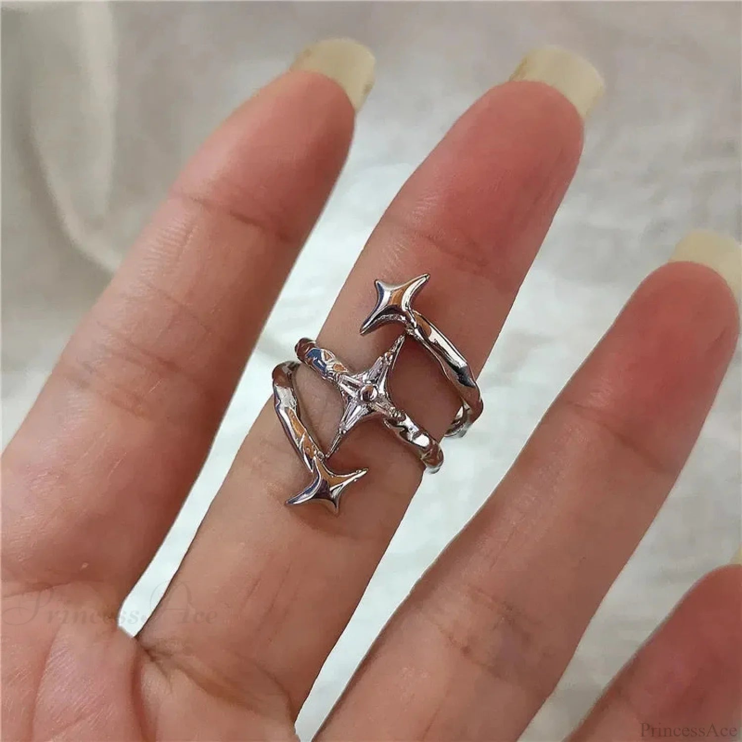 Gothic Cross Heart Luxury Ring sliver6