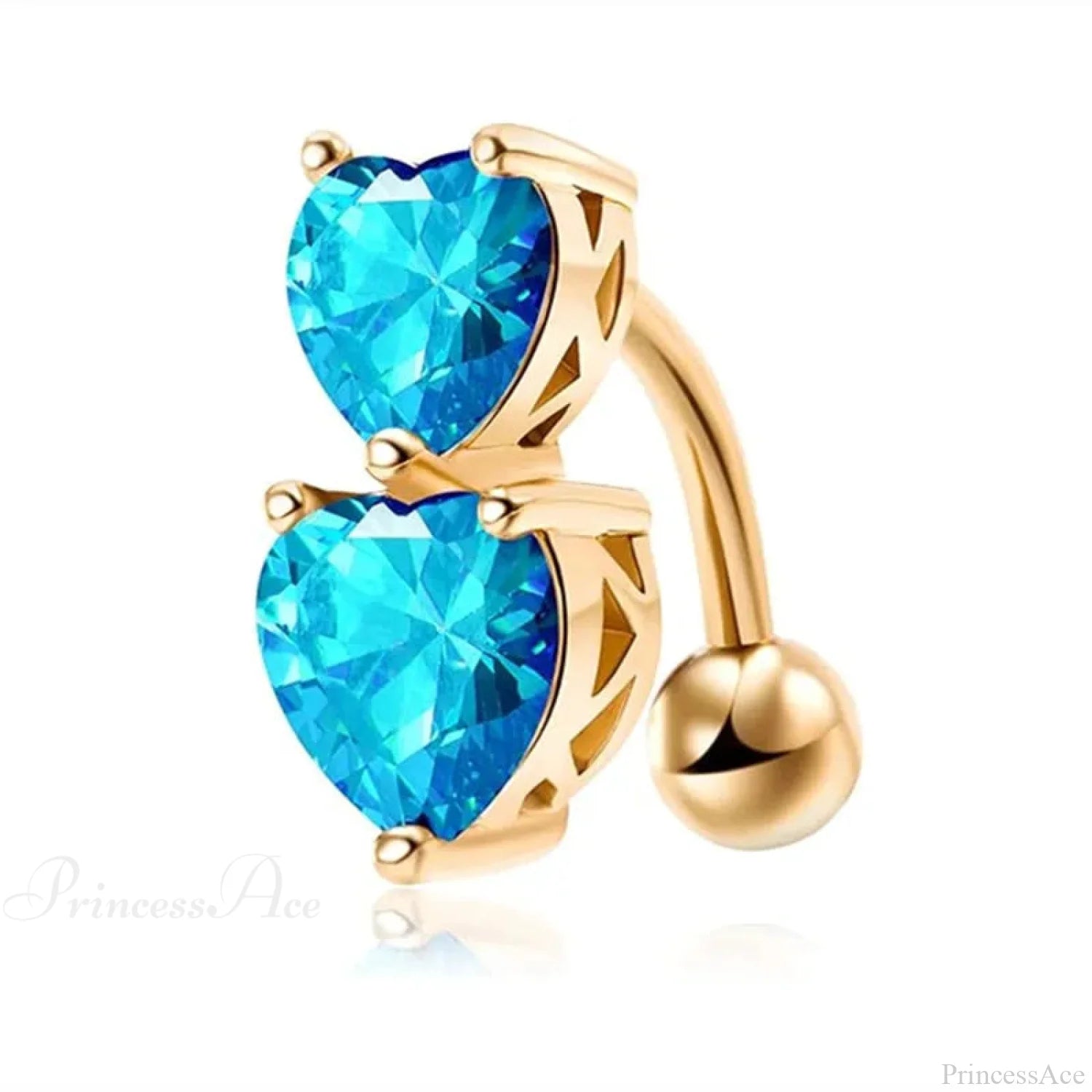 Gothic Heart Dangle Butterfly Belly Ring blue