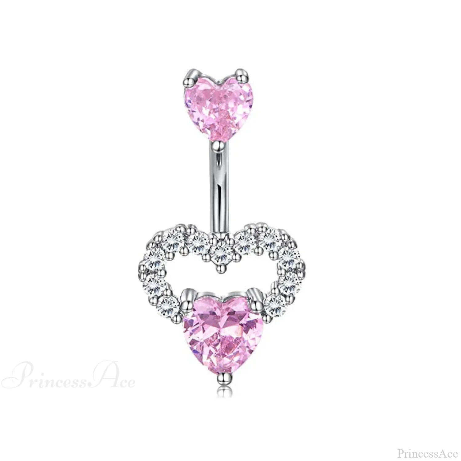 Gothic Heart Dangle Butterfly Belly Ring pink4