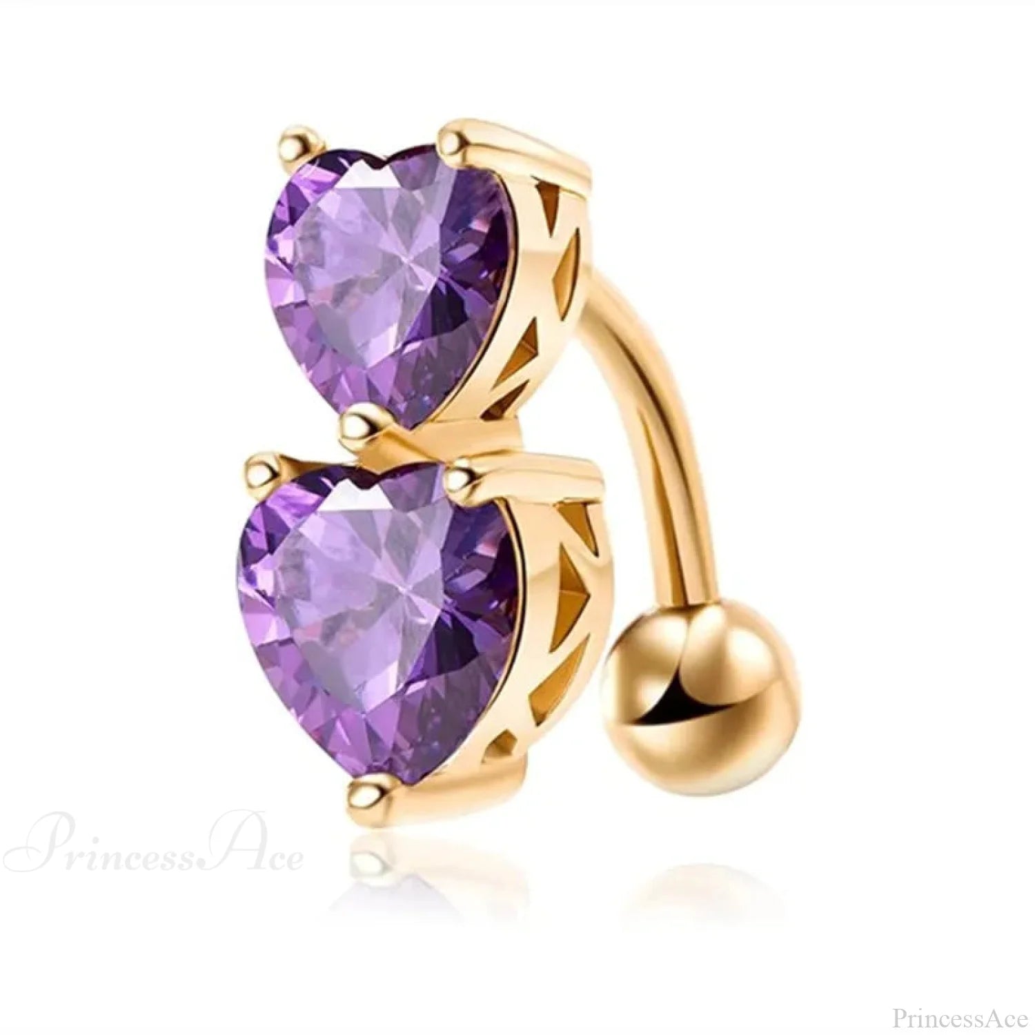 Gothic Heart Dangle Butterfly Belly Ring purple1