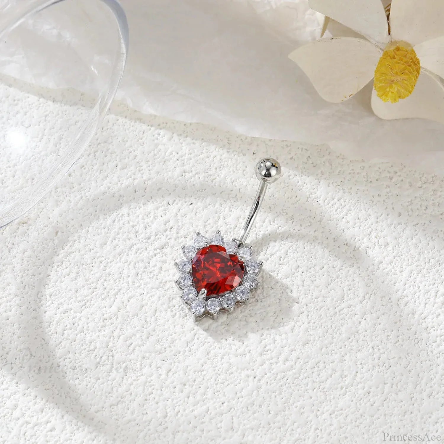 Gothic Heart Dangle Butterfly Belly Ring sliver5