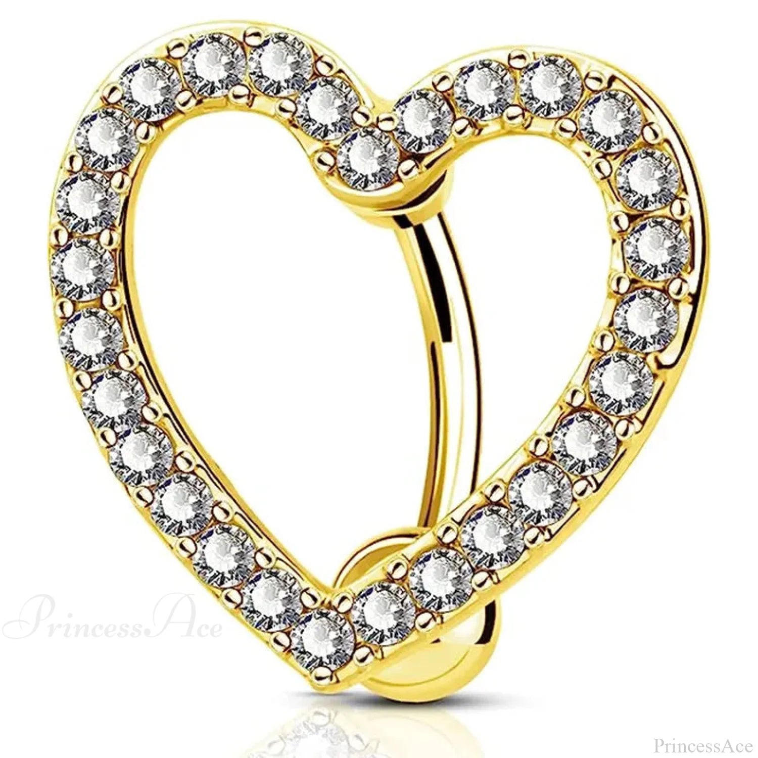 Gothic Heart Dangle Butterfly Belly Ring Style10 Gold
