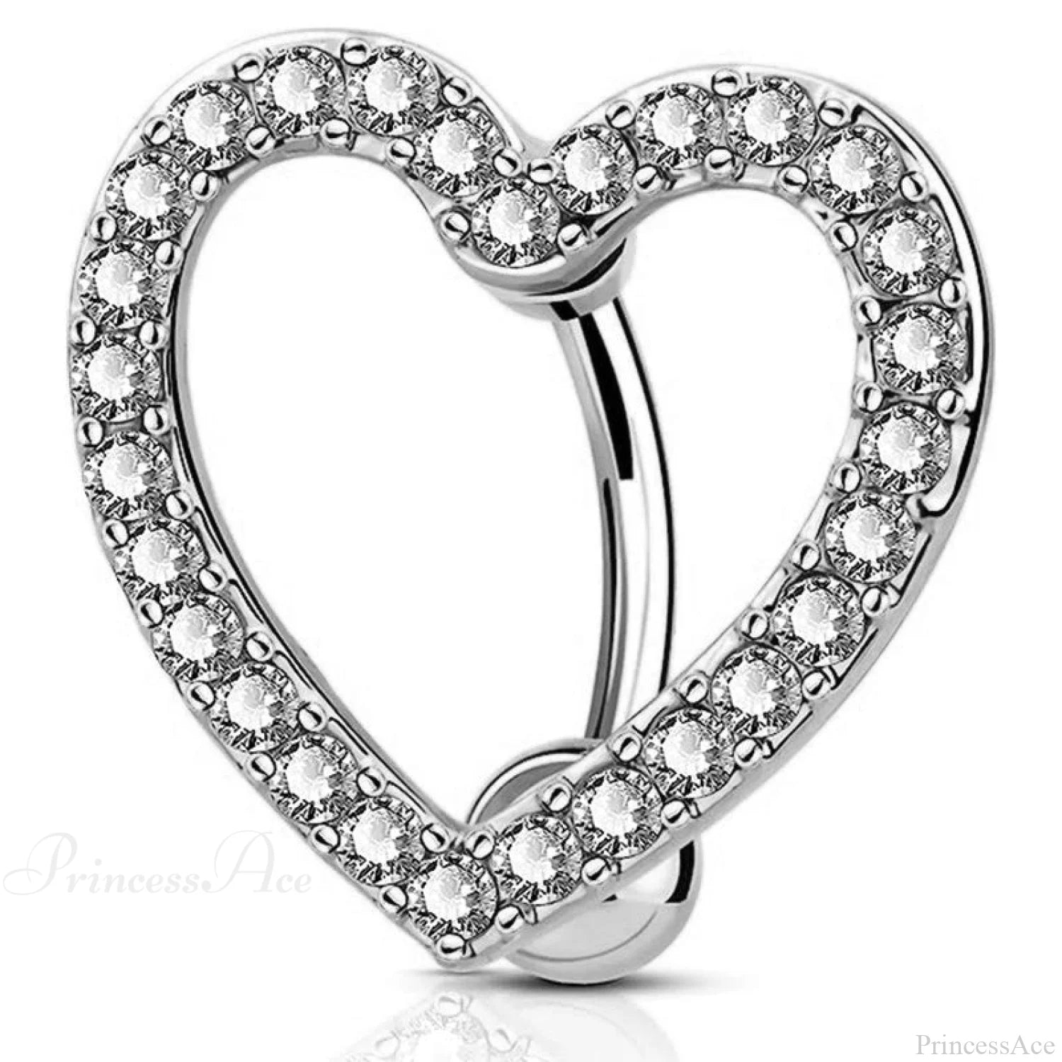 Gothic Heart Dangle Butterfly Belly Ring Style10 Silver