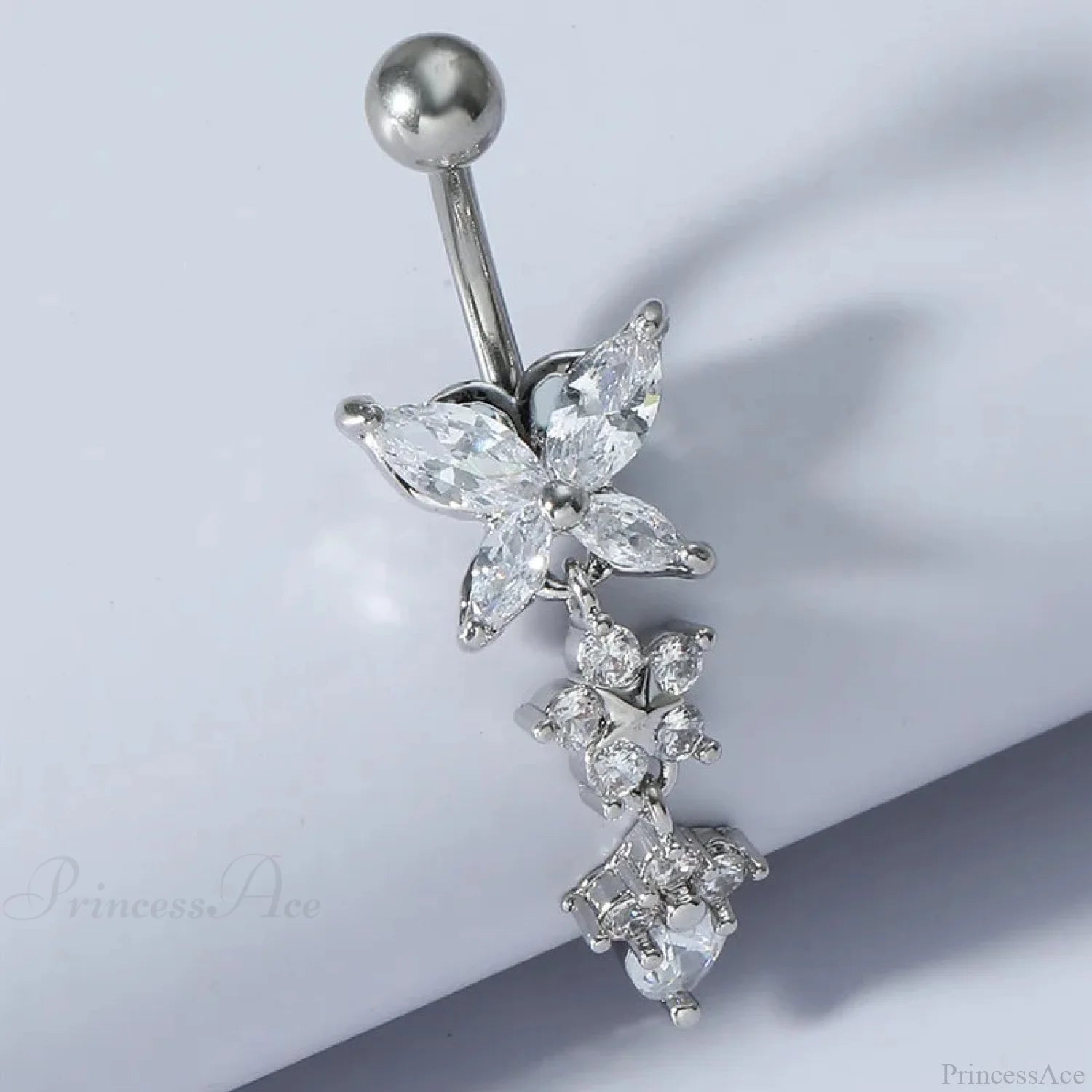 Gothic Heart Dangle Butterfly Belly Ring Style3