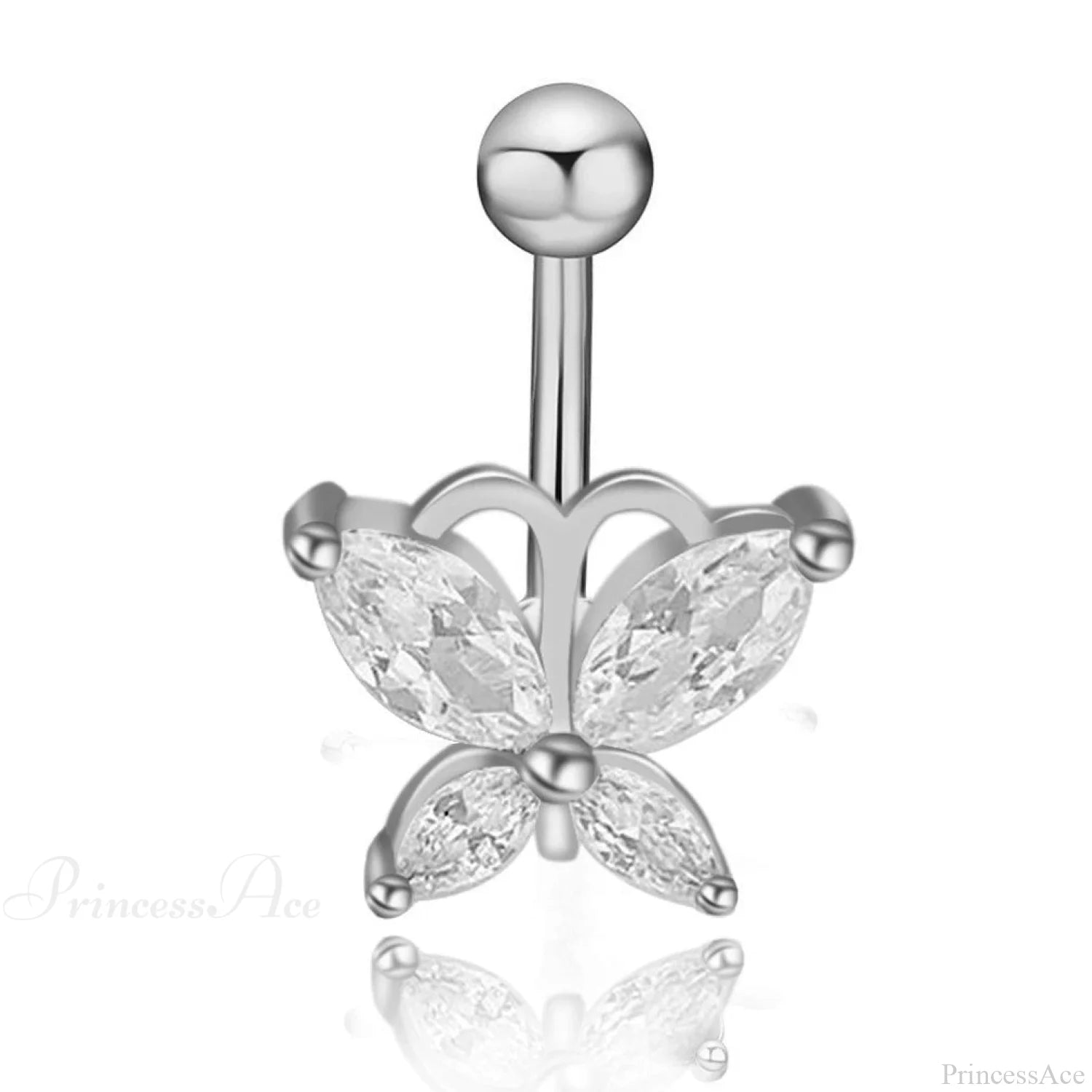Gothic Heart Dangle Butterfly Belly Ring Style4
