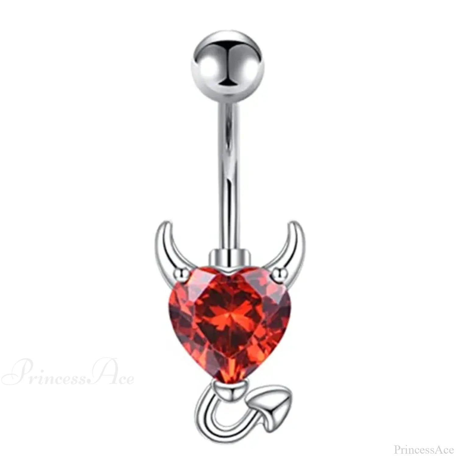 Gothic Heart Dangle Butterfly Belly Ring Style9 Red