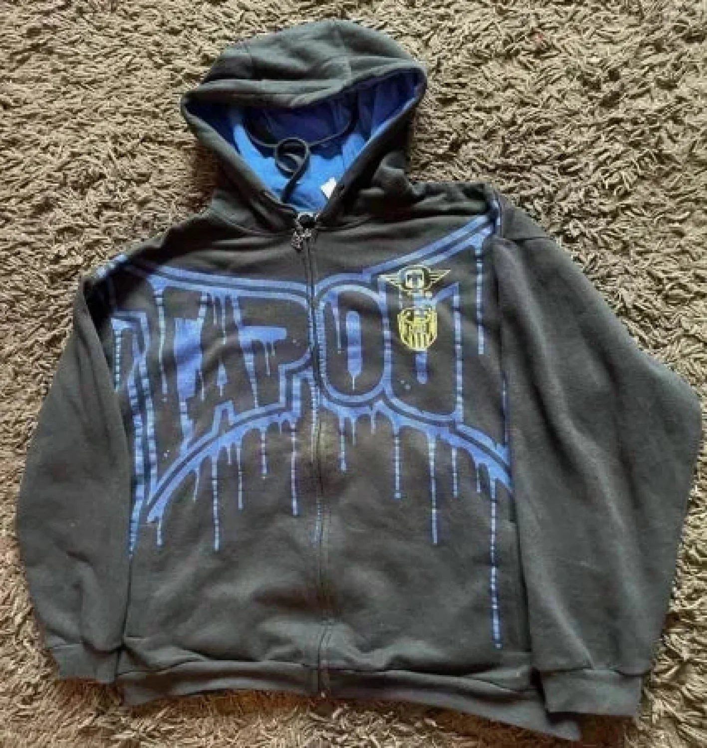 Gothic Letter Print Fall Hoodie black 15 / S