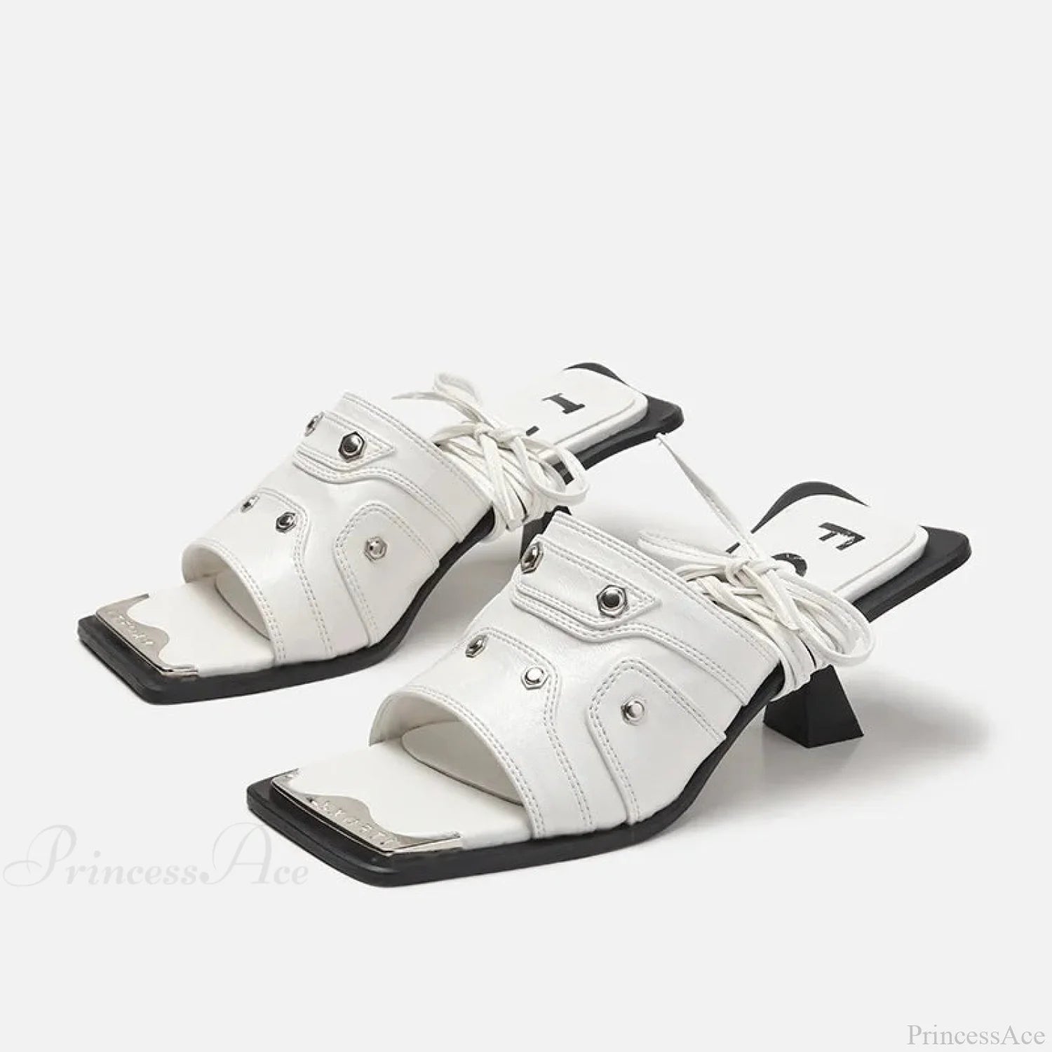 Gothic Sandals Warrior Tall Heel WHITE / 35