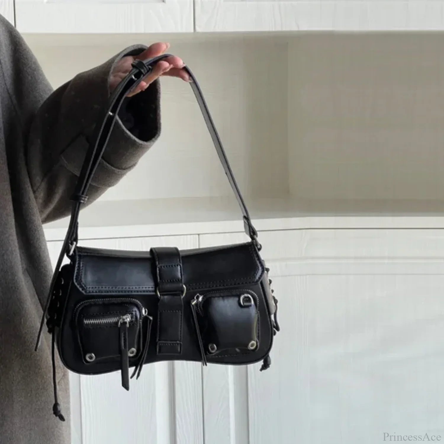 Gothic Star Handbag Retro Shoulder Bag Black shoulder-250126