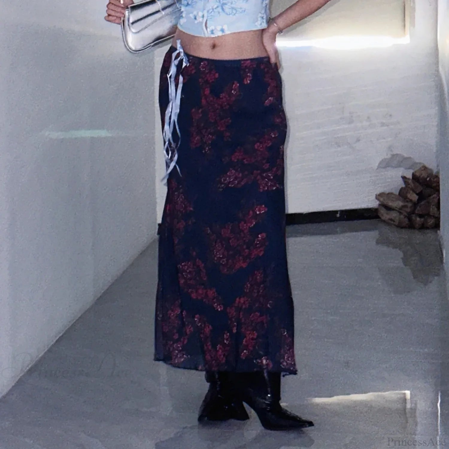 Gothic Vintage Elegant Flower Summer Fall Casual Skirt skirt-250126