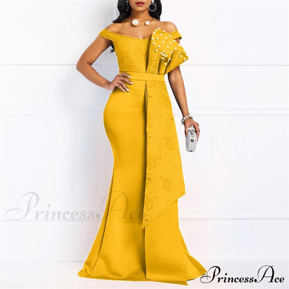 Gown Lace Elegant Embroidery Red Women Cut Low Party Beaded - Mermaid Warm-Season Floor-Length