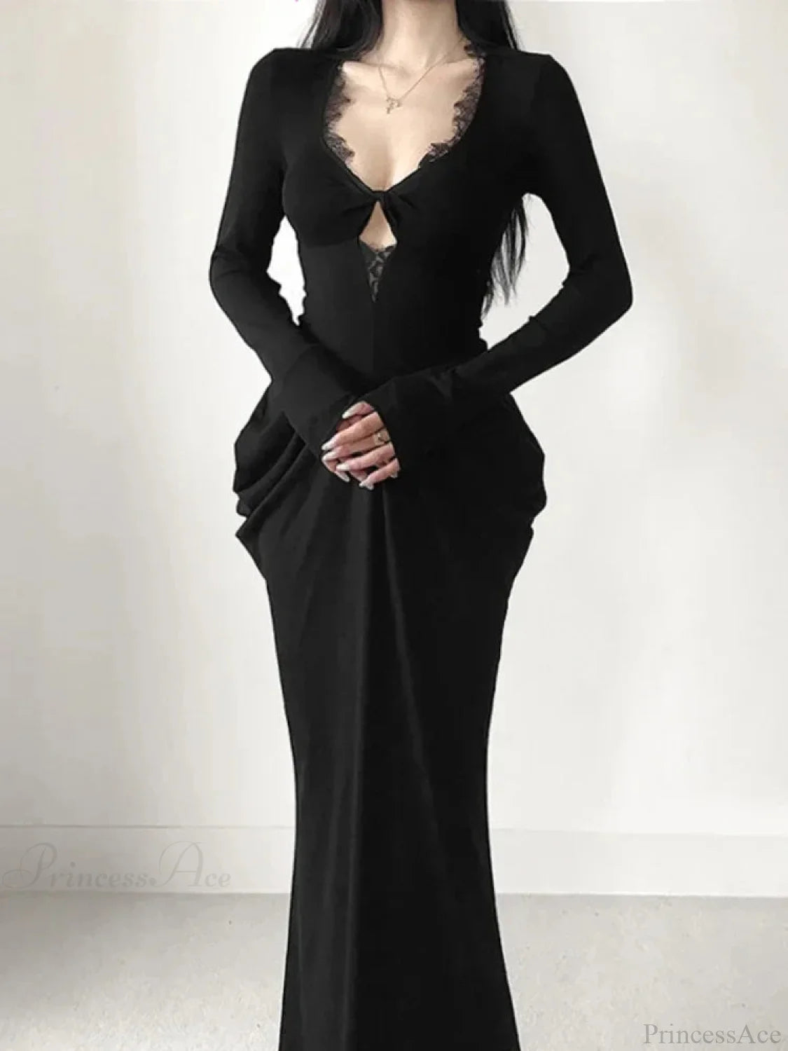 Graceful Lace Patchwork Corset Long Dress