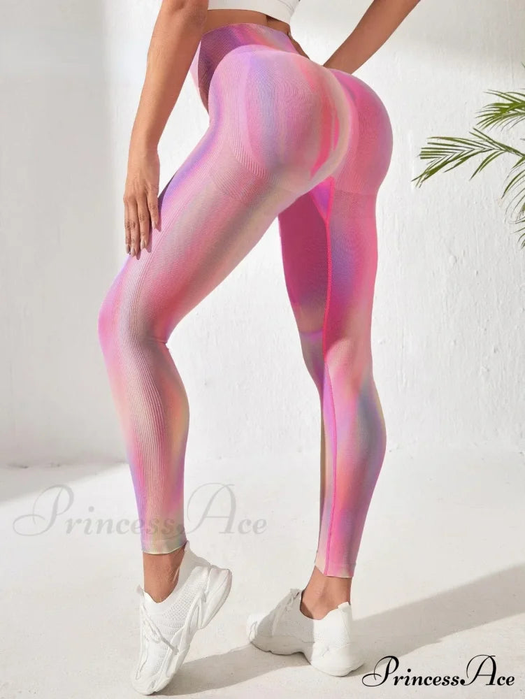 Gradient High-Waist Gym Push-Up Sports Running Legging