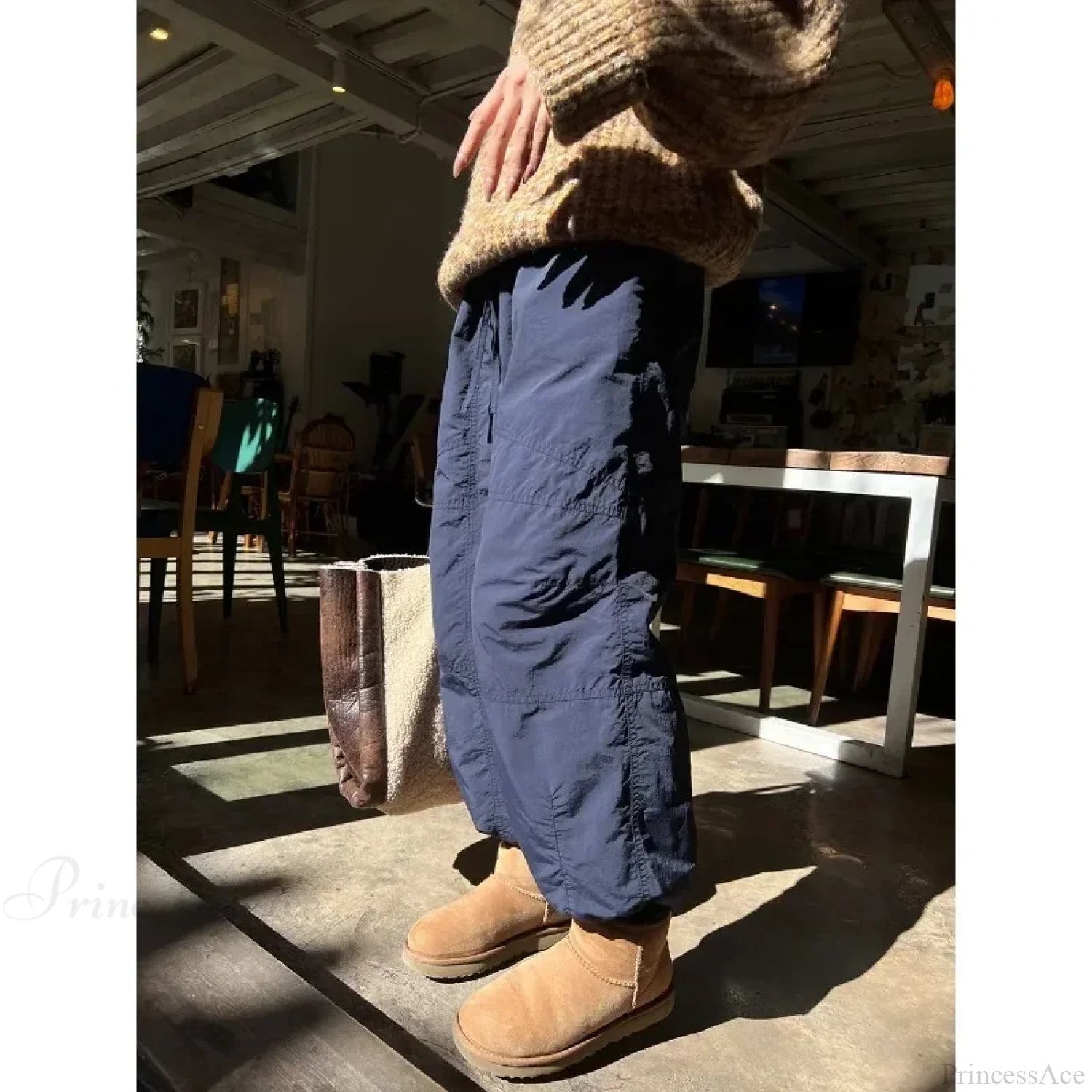 Gray Brushed Winter Korean Fashion Pants