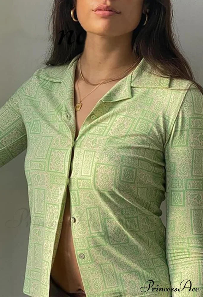 Green Knitted Graceful Bandeau Top Shirts
