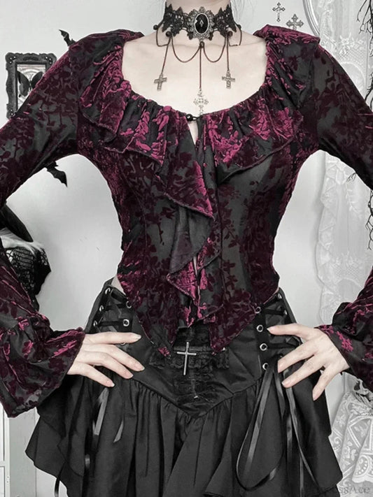 Grouped Frilled Knitted Top