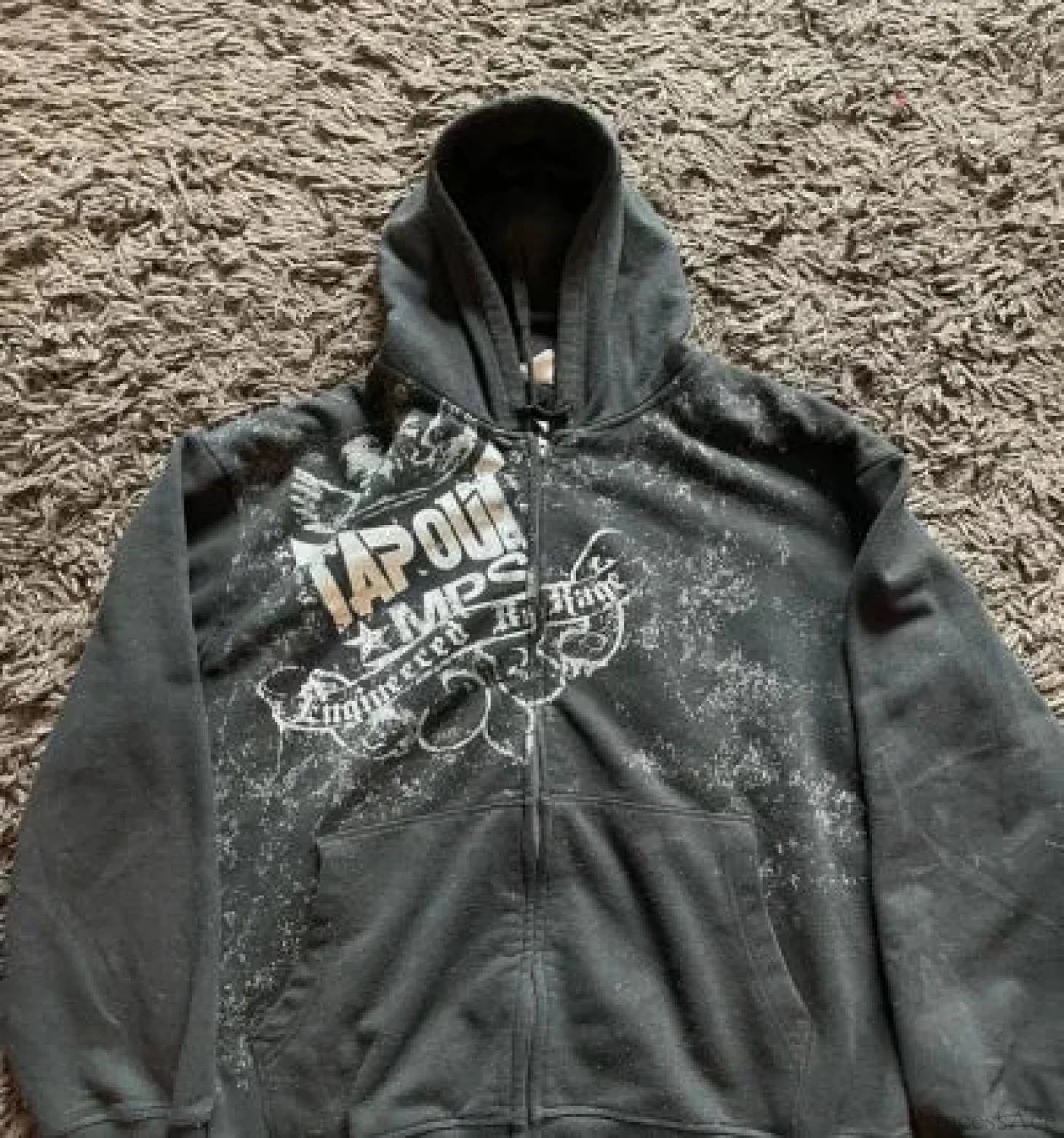 Grunge Zip Up Sweatshirt black 5 / M